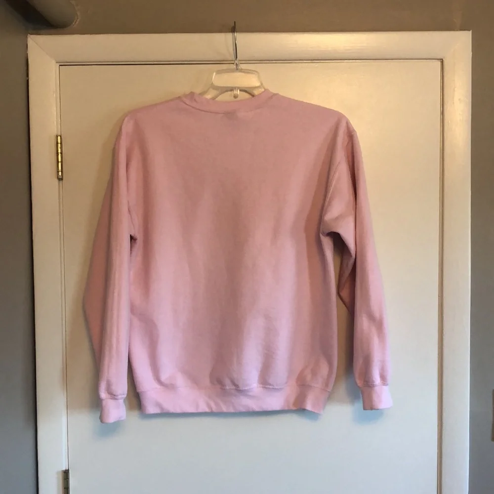 Wine pun crewneck sweatshirt, Gildan, pink, size medium - Picture 4 of 10